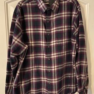 Men’s Van Heusen Flex Brand Red Plaid Long Sleeve Button Down Shirt 17”-17 1/2”